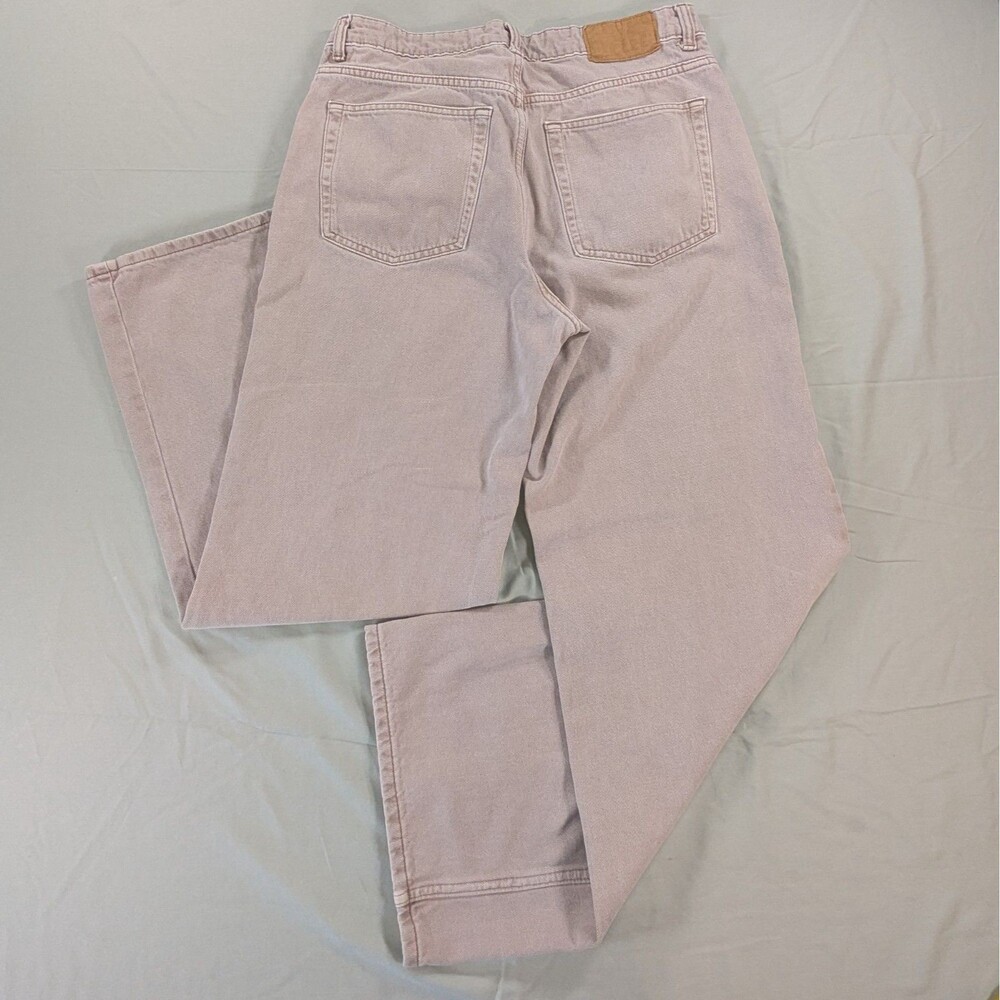 H&M Divided Pants Womens 12 Tan Denim Wide Leg High Rise Stretch Casual